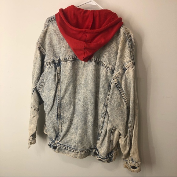 Rare Vintage Levis Hooded Acid Wash Denim Jacket - Picture 7 of 15